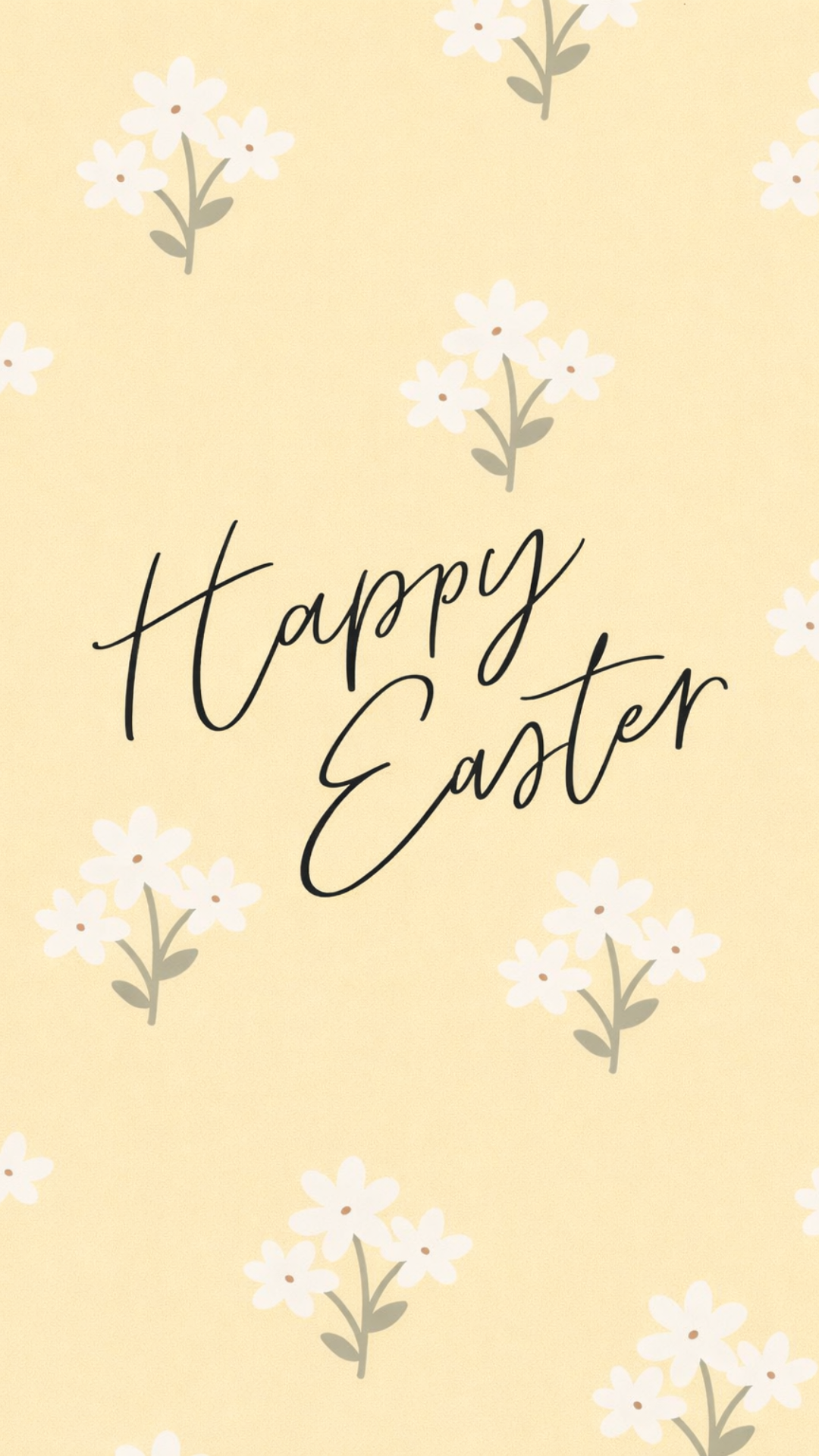 Cheerful yellow floral iPhone wallpaper with white daisies and elegant