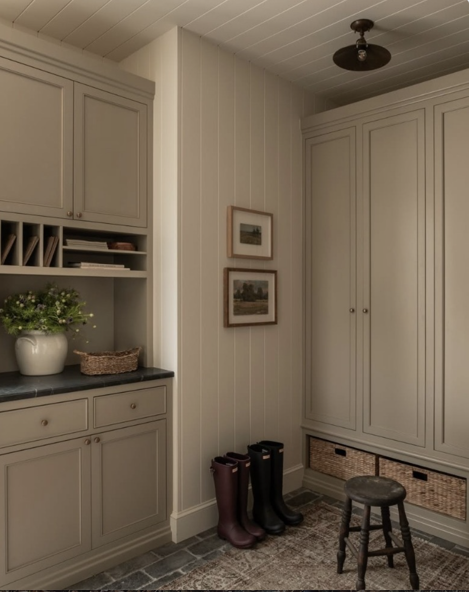 upgrade your home on a budget with a cozy mudroom featuring built-in storage, neutral cabinets, and simple functional decor