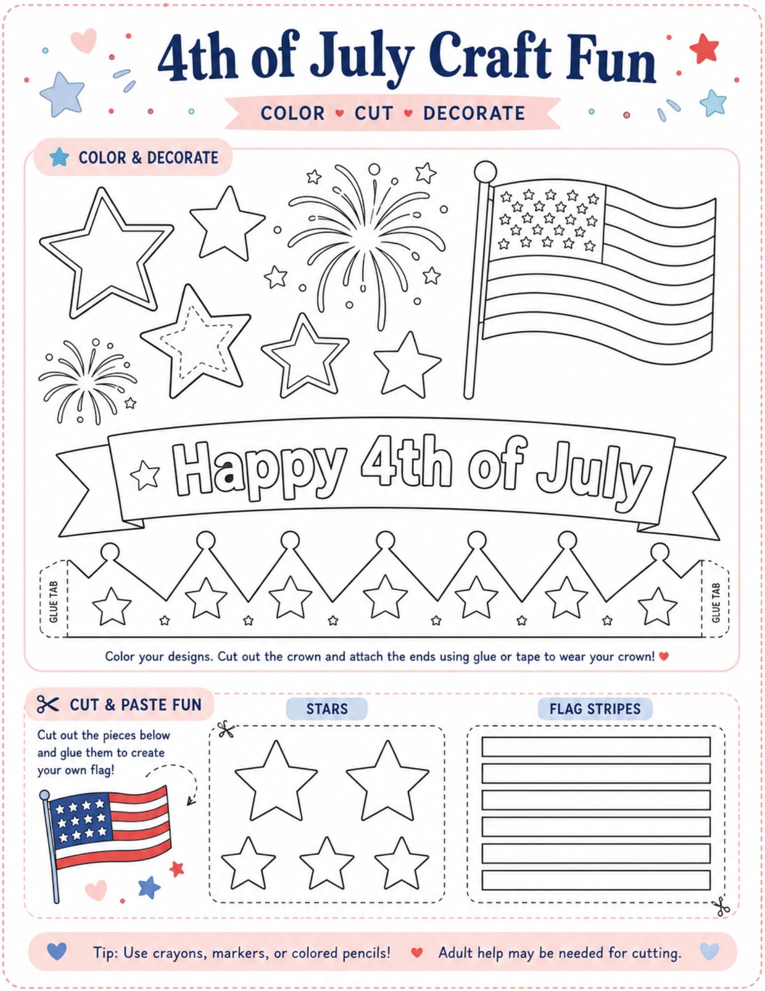Printable 4th of July Crafts