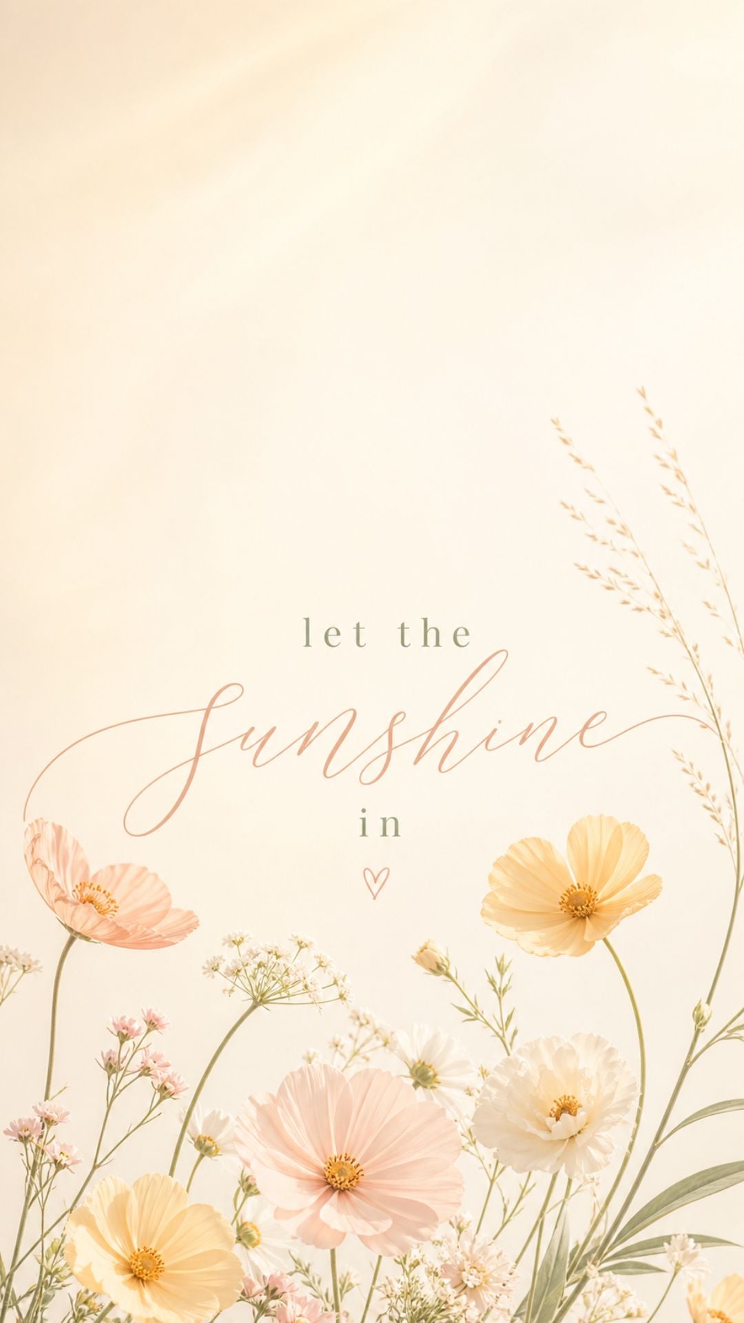 Feminine summer lock screen wallpaper with