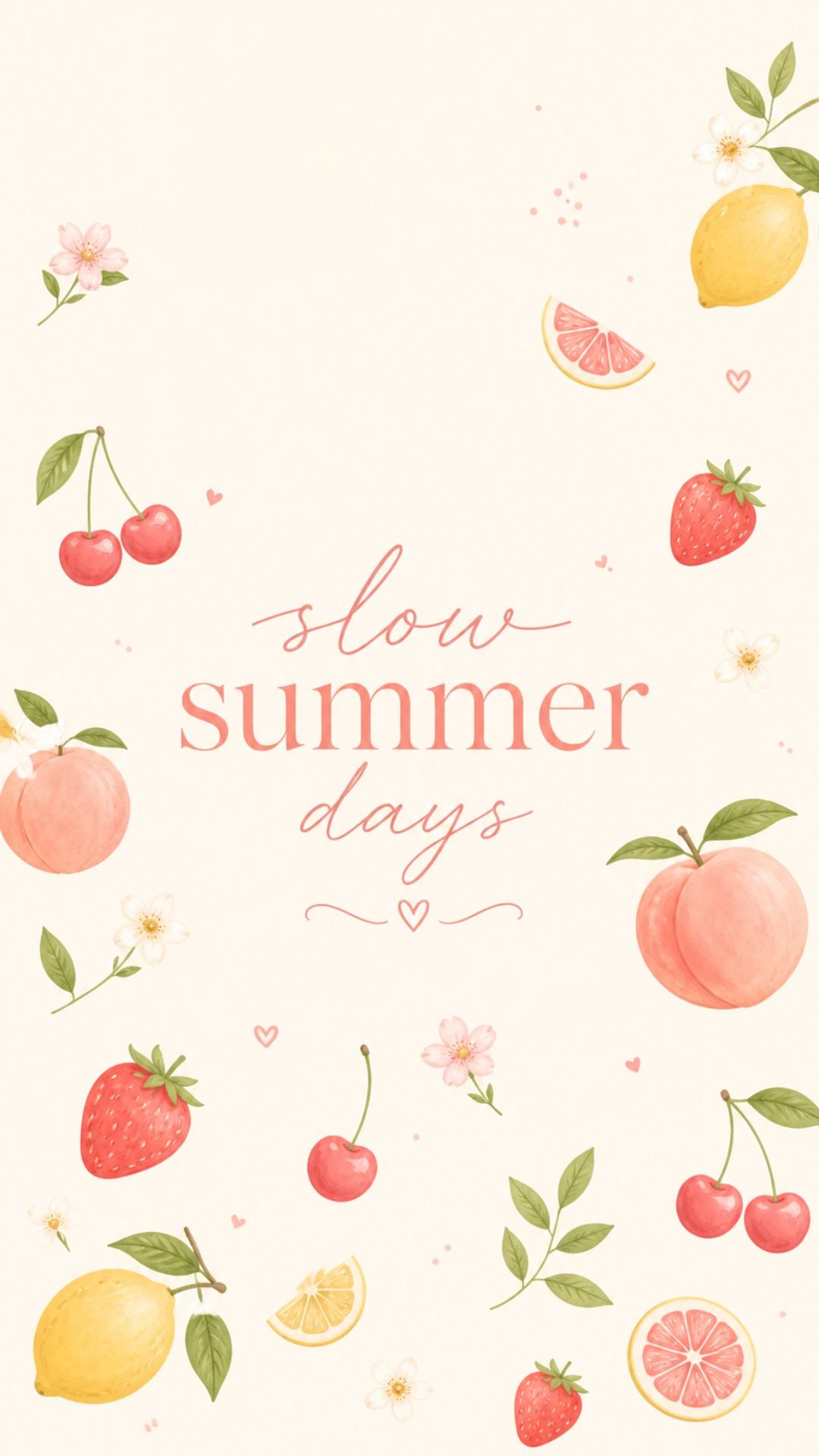Cute summer quote iPhone wallpaper with