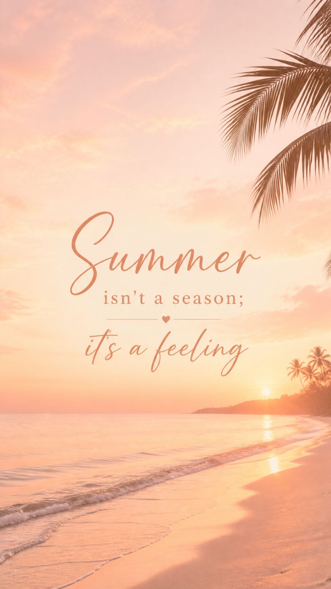 Tropical summer quote iPhone wallpaper with