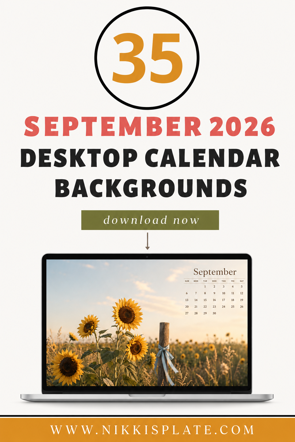 35 free September 2026 desktop calendar backgrounds in cute, floral, neutral, cozy fall, and back-to-school designs