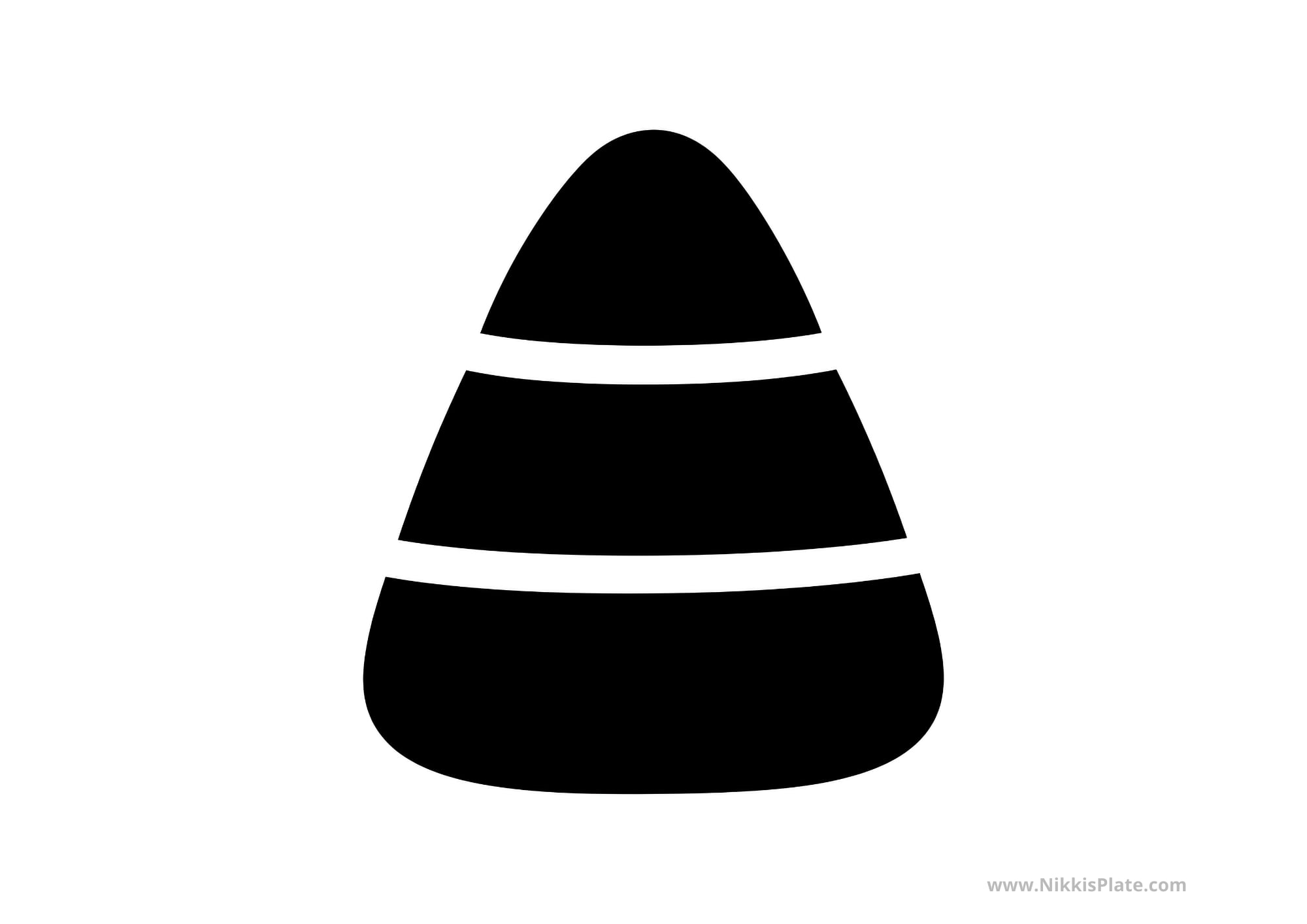 Simple candy corn pumpkin carving stencil for a kid-friendly Halloween pumpkin.