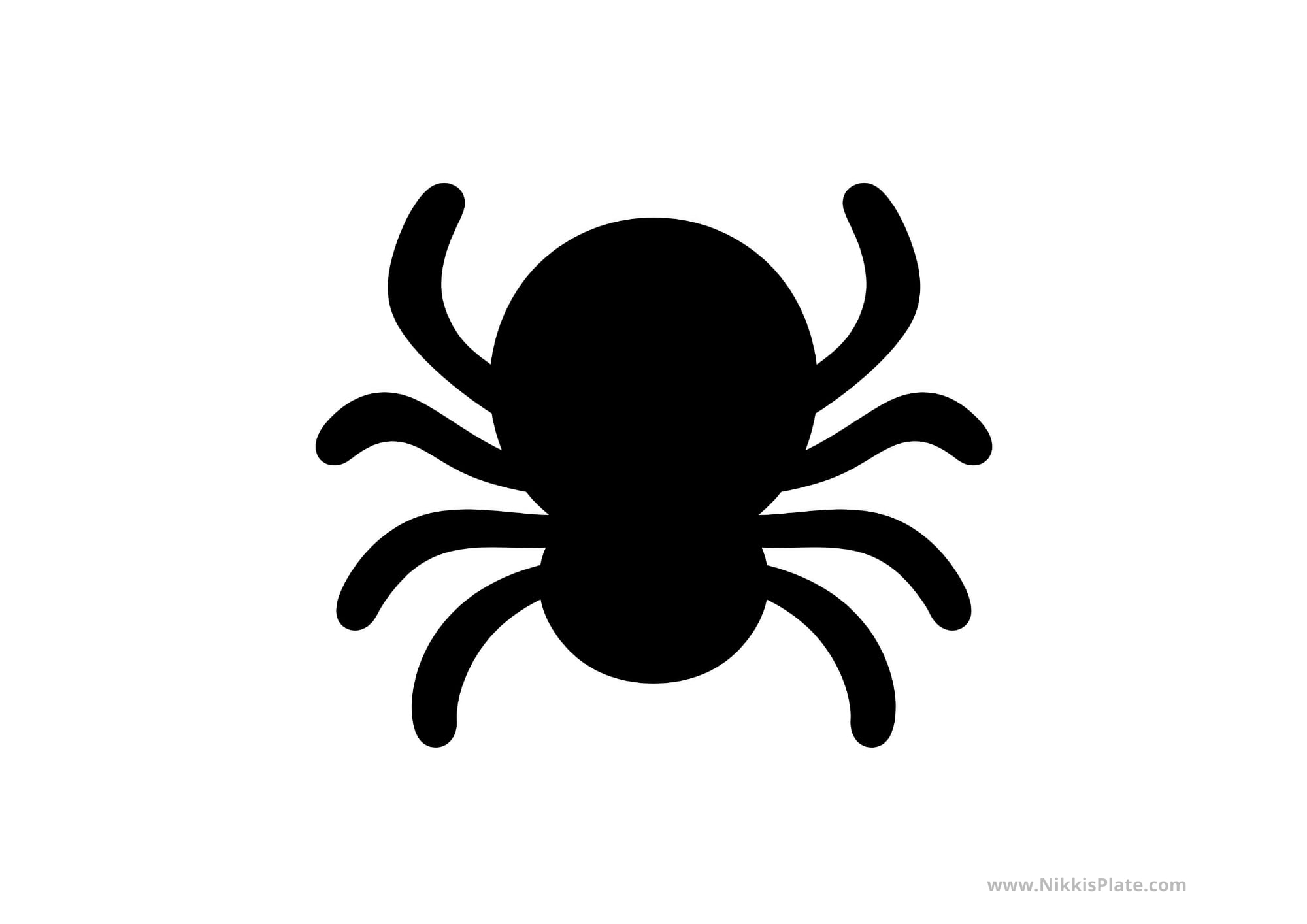 Easy spider silhouette pumpkin carving stencil with thick, sturdy legs.