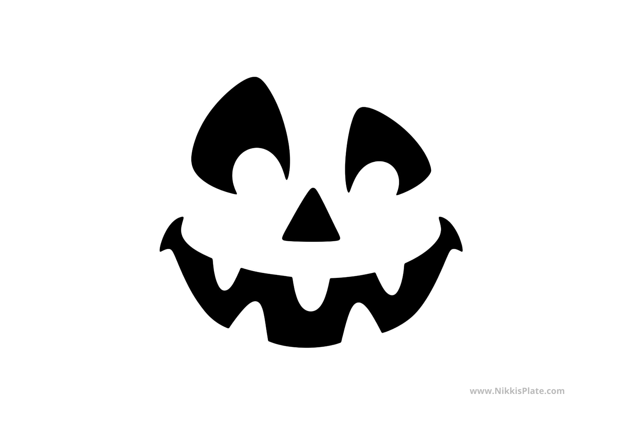 Silly toothy pumpkin face stencil for a kid-friendly jack-o'-lantern.