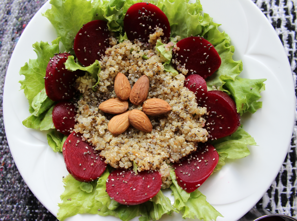 Beet and Quinoa Summer Salad; fresh crunchy and sweet salad packed with protein and healthy grains. Vegan, Dairy Free, Dairy Free and refined sugar free!