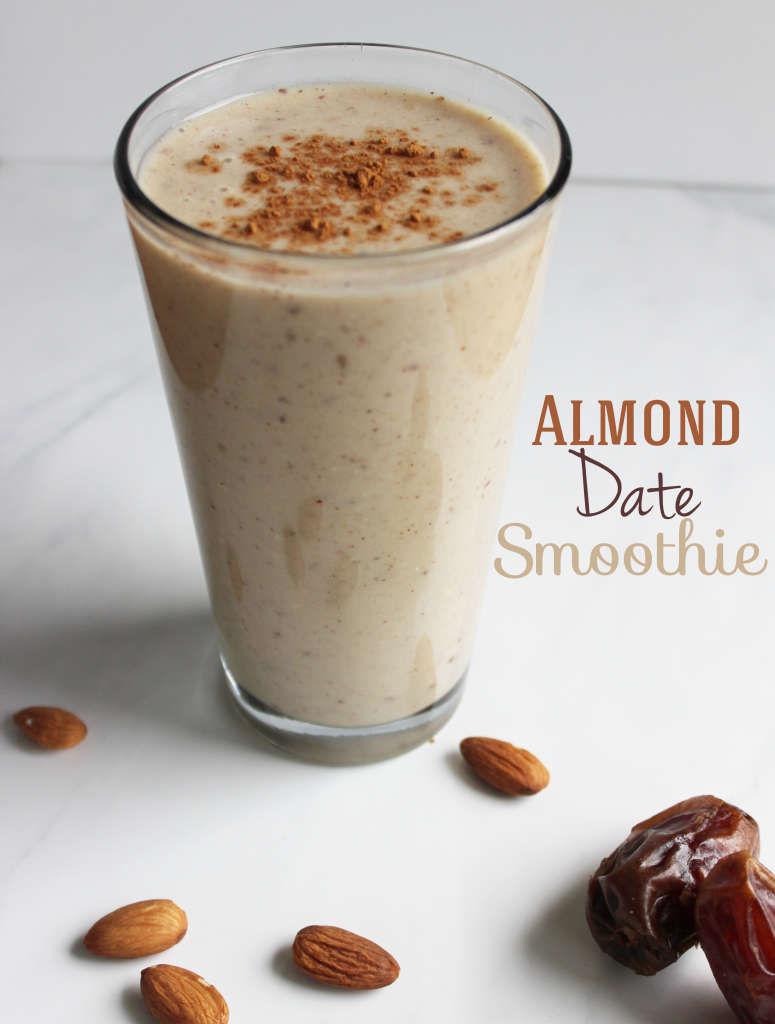 This delicious and satisfying almond and date smoothie is a healthy breakfast