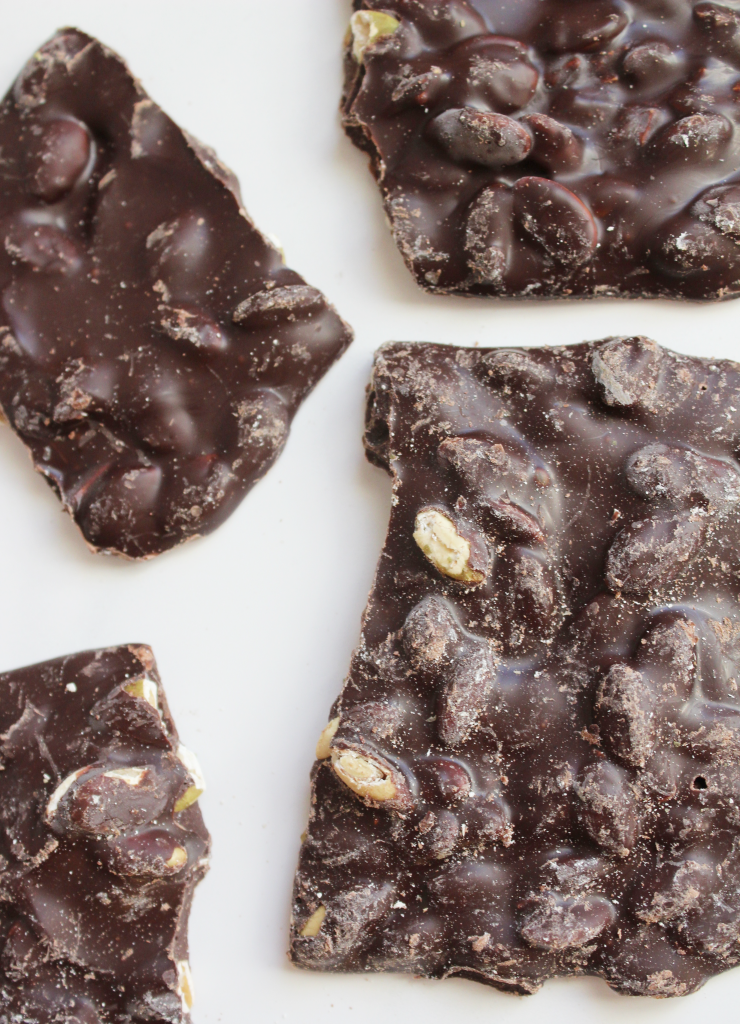 This dark chocolate pumpkin bark is the perfect holiday treat