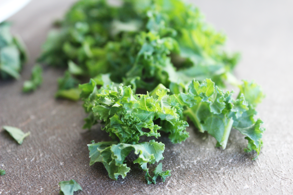 chopped kale, green leafy vegetable for spicy kale soup recipe.