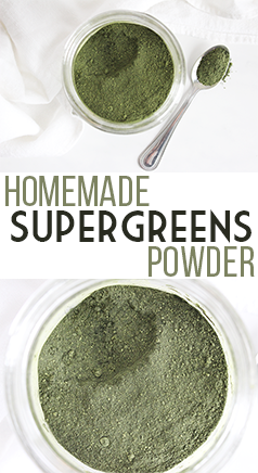 Homemade SuperGreens Powder - Gluten free & Vegan. No preservatives or additives. YUM