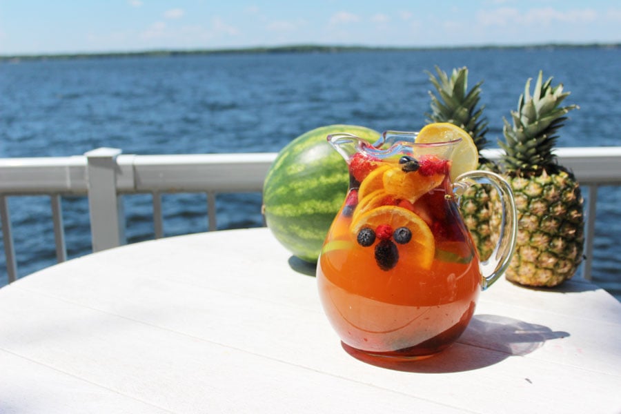 Jungle juice sangria recipe;  perfect mix of tropical pineapple, fresh watermelon, and more!