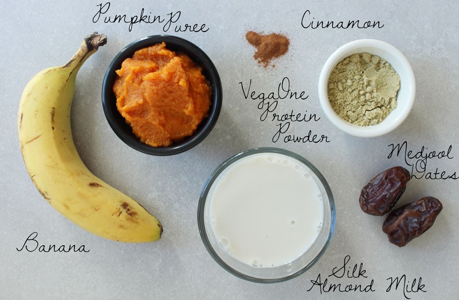 Vegan Pumpkin Pie Protein Smoothie ingredients