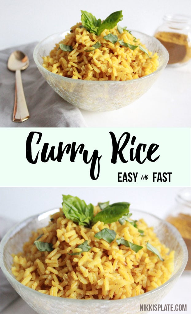 Easy Curry Rice Recipe Pin- www.nikkisplate.com