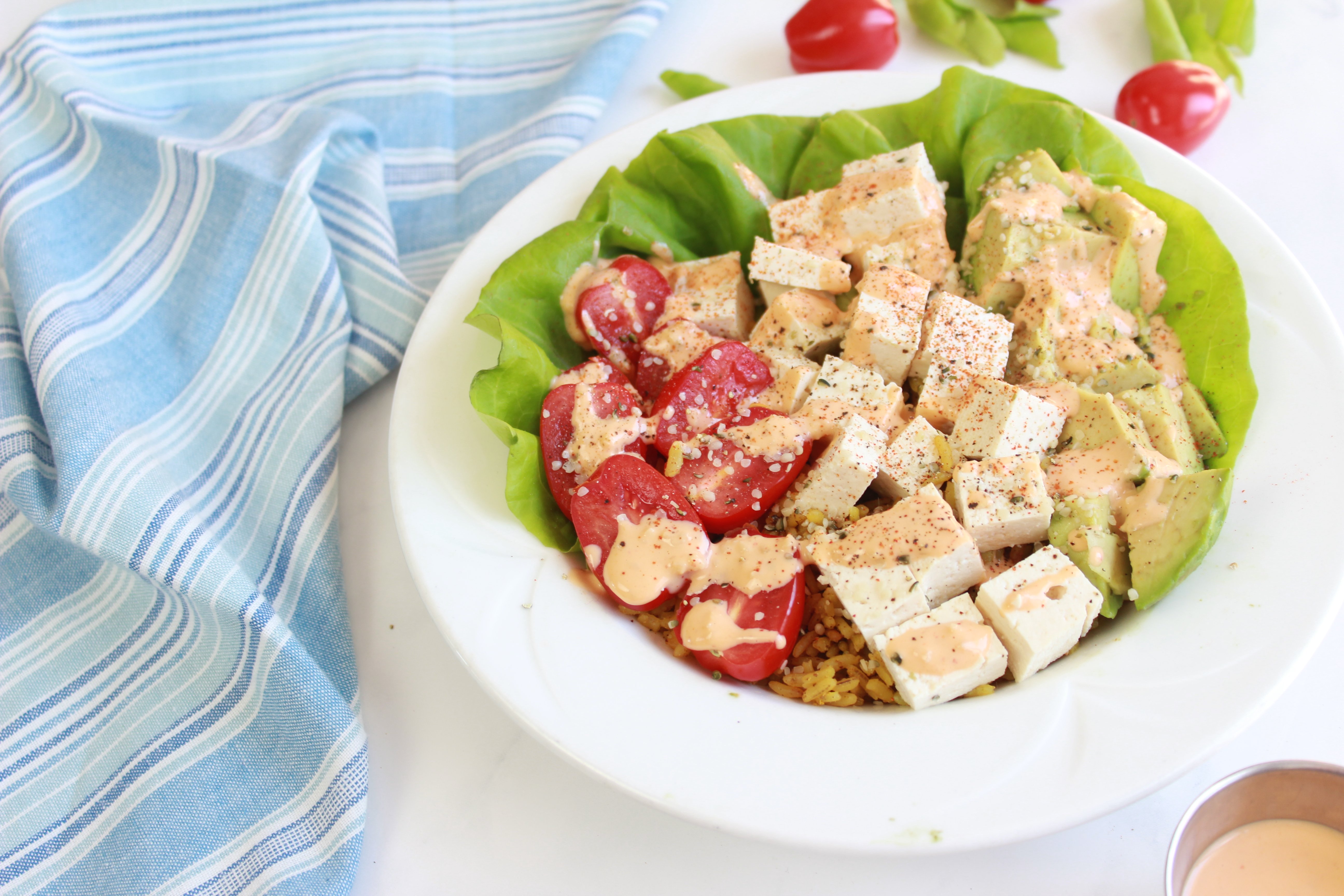 Vegan Buddha Bowl with Sriracha Tahini Dressing - www.nikkisplate.com