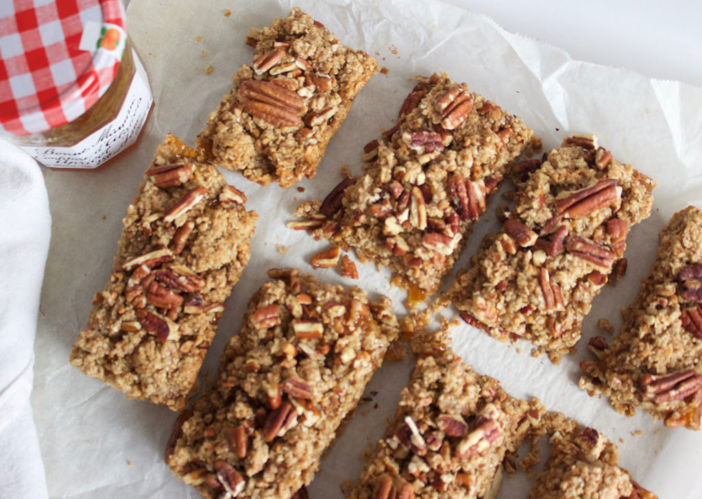 Salted Pecan and Apricot Breakfast Bars - Perfect Mothers Day Breakfast! #sayitwithhomemade @bonnemamanus www.nikkisplate.com
