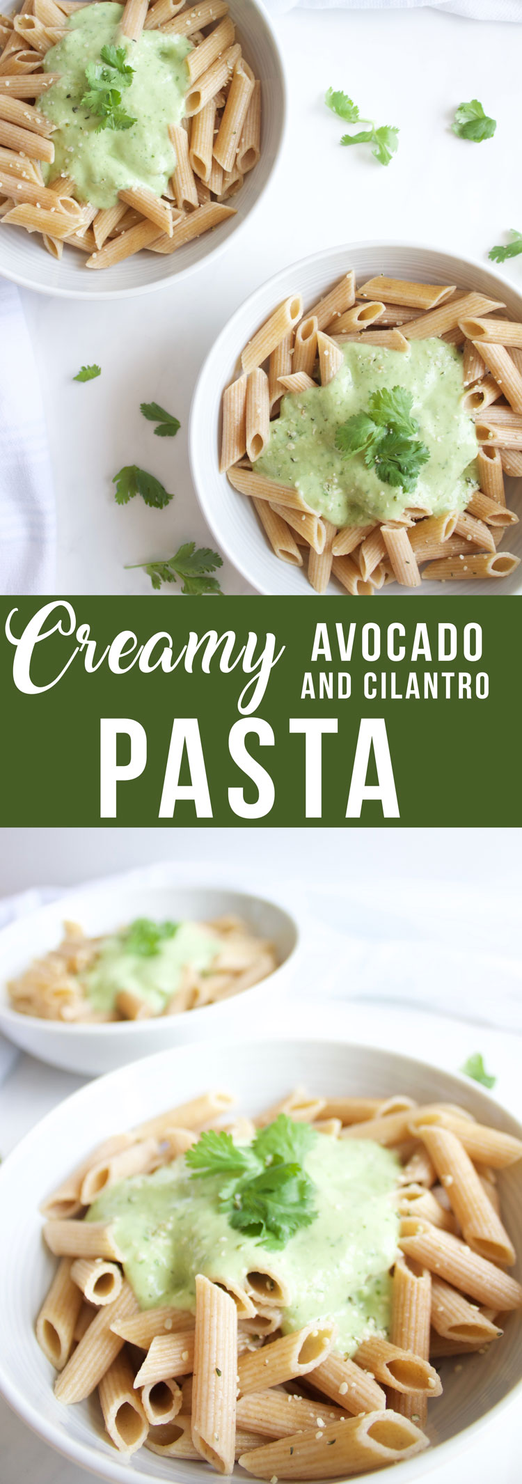 Creamy Cilantro and Avocado Penne {Gluten Free and Vegan} www.nikkisplate.com