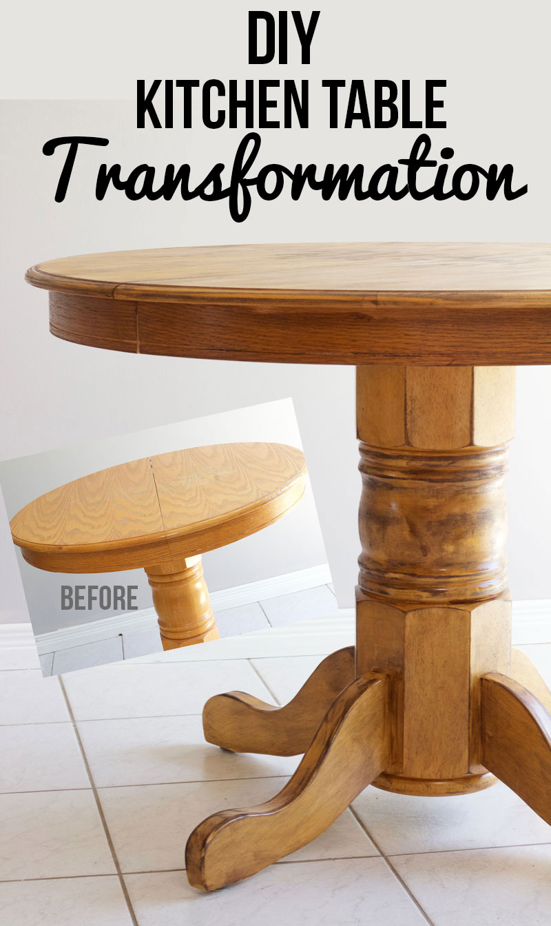 DIY refinish a kitchen table to look rustic and unique! www.nikkisplate.com