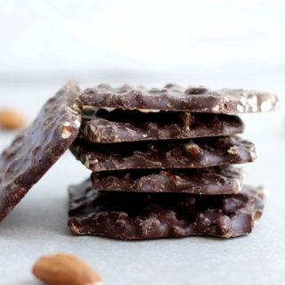 Vegan and Gluten Free - Salted Almond Dark Chocolate Bark - www.nikkisplate.com