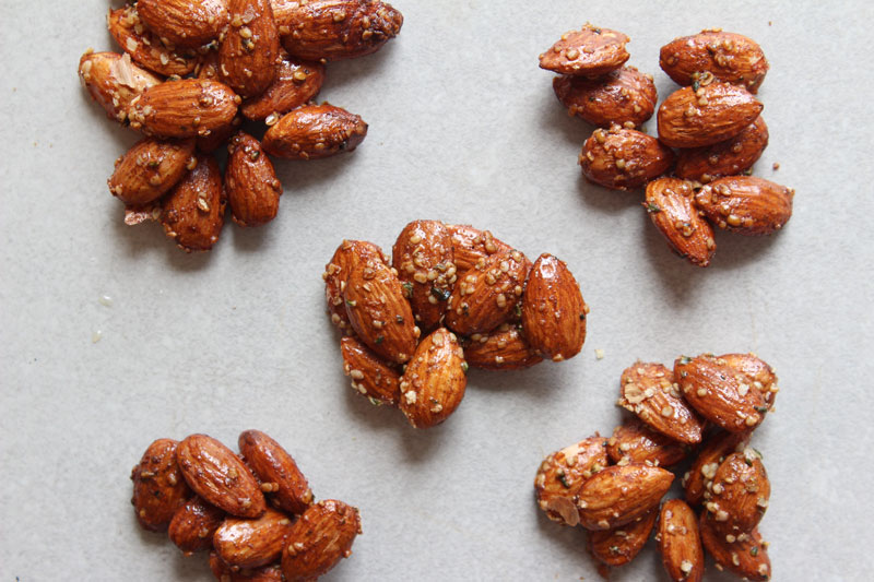 Clusters of Honey and Hemp Roasted Almonds - www.nikkisplate.com