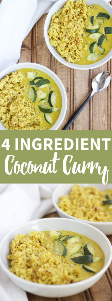 4 Ingredient Coconut Curry Rice - {vegan, gluten free, dairy free, healthy} www.nikkisplate.com