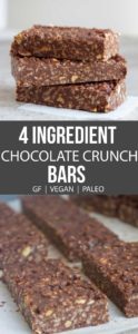 4-Ingredient Vegan Chocolate Crunch Bars | Nikki's Plate