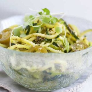 Jalapeno Pesto Zucchini Noodles - Nikki's Plate