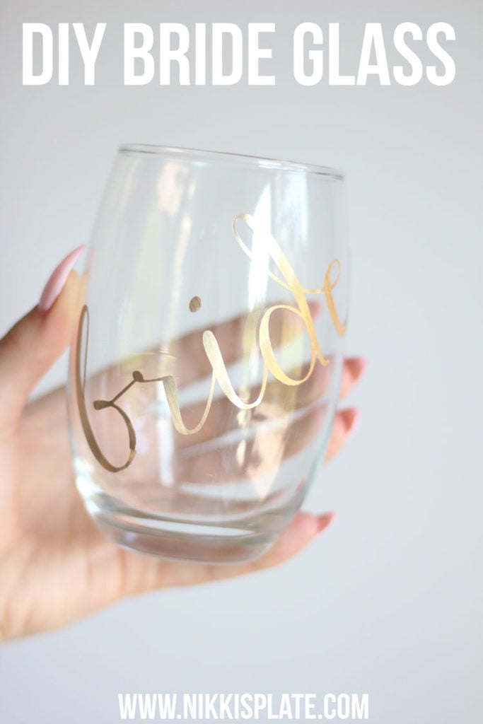 DIY Bride Decal Glass Using a Circut Machine