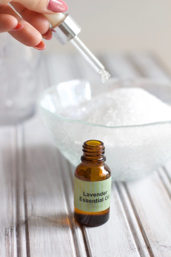 Add lavender essential oil to your epsom salts to make these refreshing homemade lavender epsom salts
