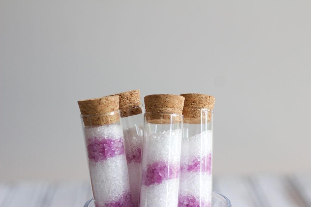 These layered lavender epsom salts are the perfect self-care gift!