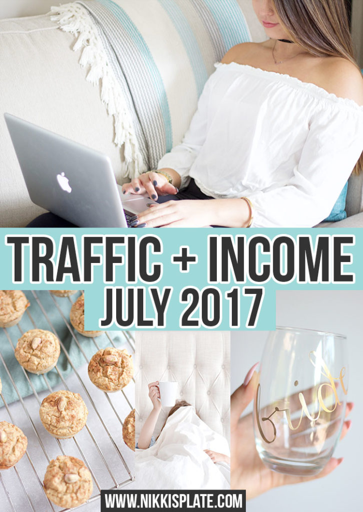 July Traffic and Income report - Nikki's Plate
