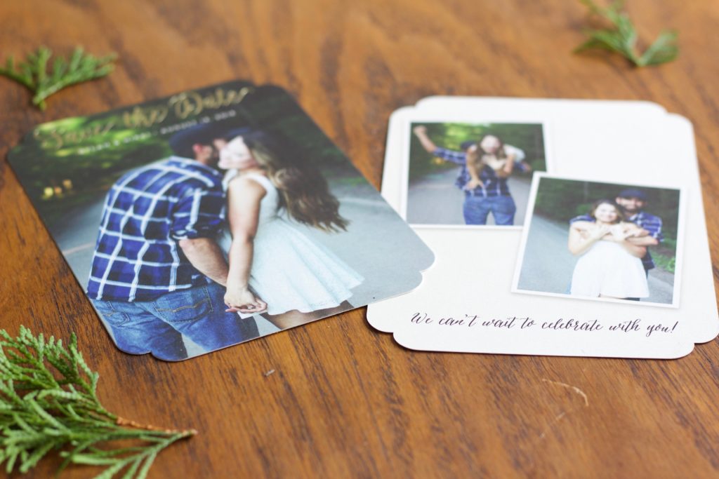 Engagement Photo Shoot - Greenery, outdoor, blue plaid, white dress, brunette, mystica, boho chic, save the dates