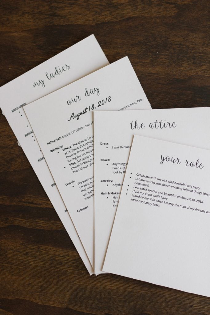 These bridesmaid proposal cards have all the info your ladies need for your big day!