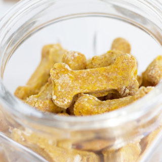 Pumpkin Peanut Butter Dog Treats - Healthy, dairy free treats to settle your puppies stomach || www.nikkisplate.com