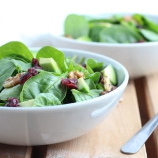 Cranberry Walnut Spinach Salad with Honey Ginger Dressing || Thanksgiving Salads || Easy and Quick