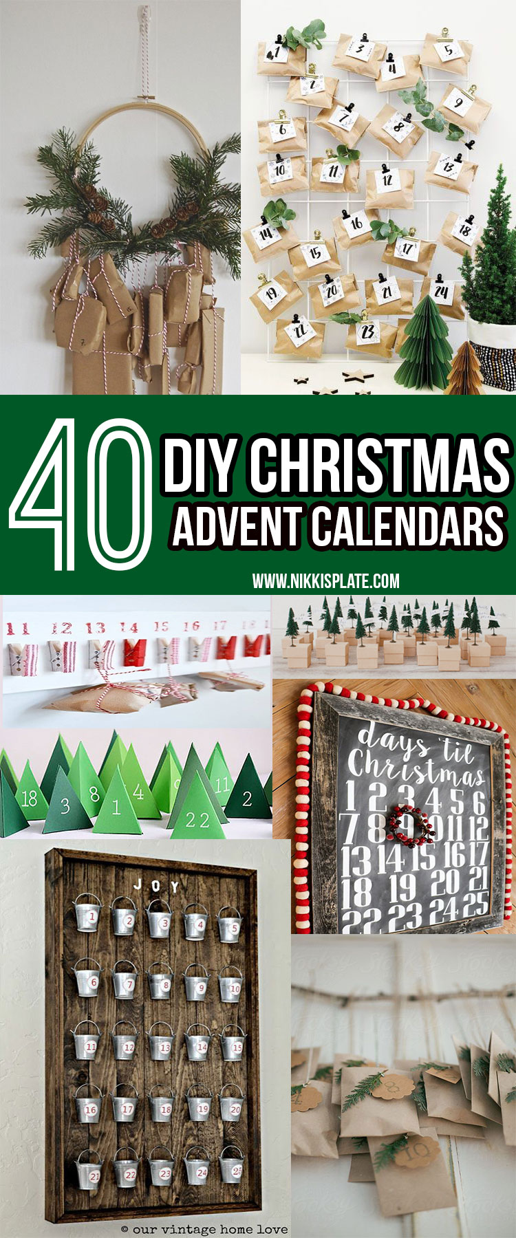 40 DIY Christmas Advent Calendars || Christmas decor, crafts and fun! || Nikki's Plate