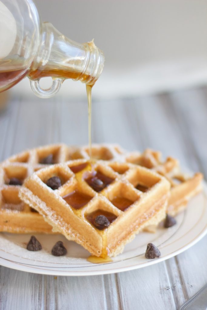 these fresh homemade dairy free waffles are best topped with warm maple syrup