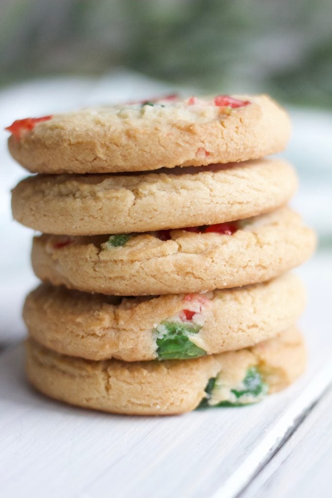 These 4-ingredient shortbread cookies are gluten-free and dairy-free, making them a great alternative to classic Christmas cookies