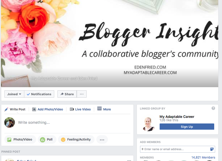 Blogger Insight is a great Facebook group for bloggers where the blogging community collaborates and shares tips and tricks
