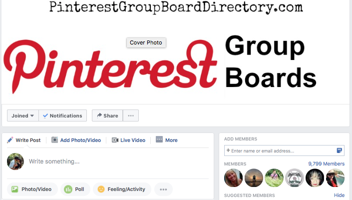 Pinterest Group Boards is a Facebook group for bloggers that shares popular Pinterest boards and topics