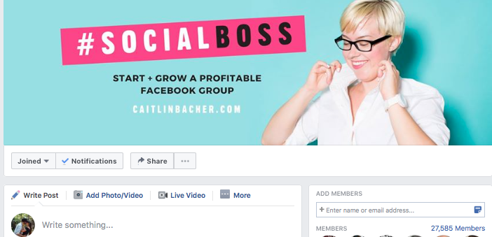 Social Boss is a Facebook group for bloggers that teaches bloggers how to run successful Facebook pages