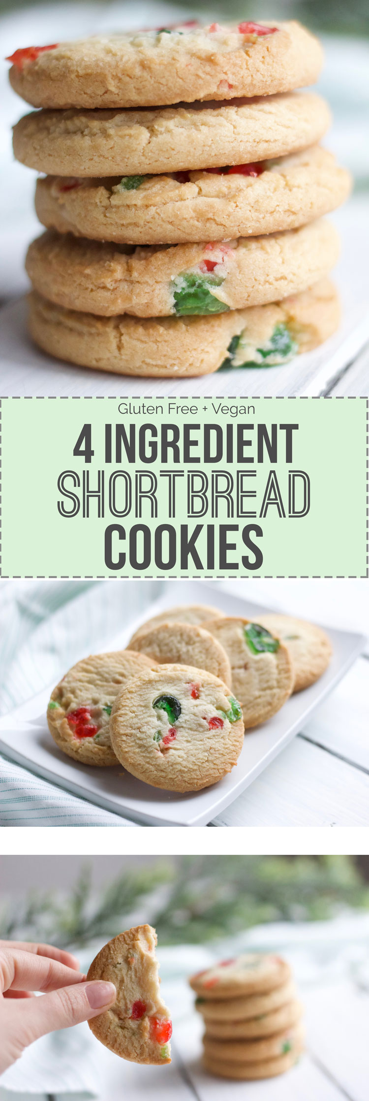 4 Ingredient Gluten Free Shortbread Cookies || Easy, delicious and healthy Christmas cookie for all members of the family!