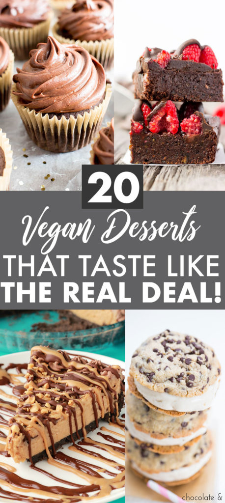 Vegan desserts that taste like real dessert! Delicious, healthy, dairy free treats that will satisfy any sweet tooth! Here is a list round up of 20! Enjoy || Nikki's Plate www.nikkisplate.com