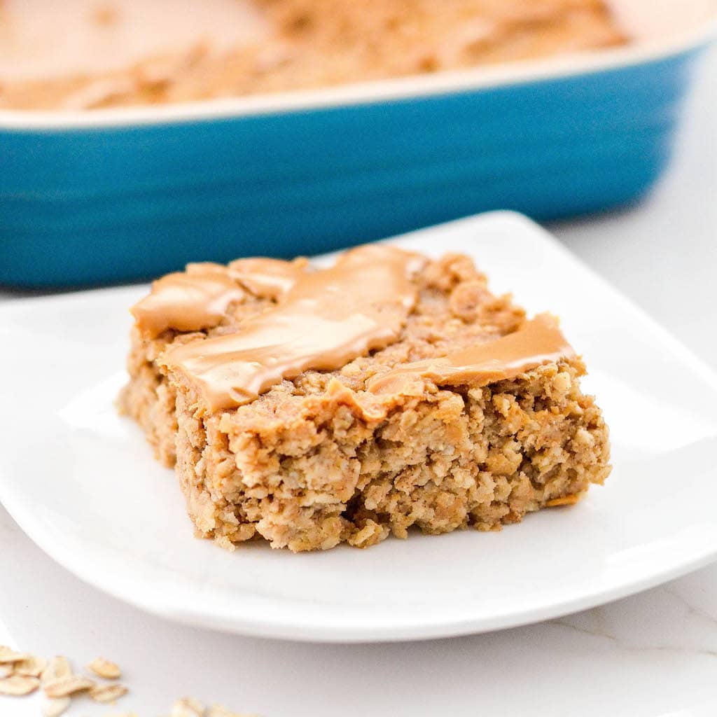 This vegan and gluten free baked oatmeal is packed with delicious flavors of banana bread for a filling, healthy breakfast.