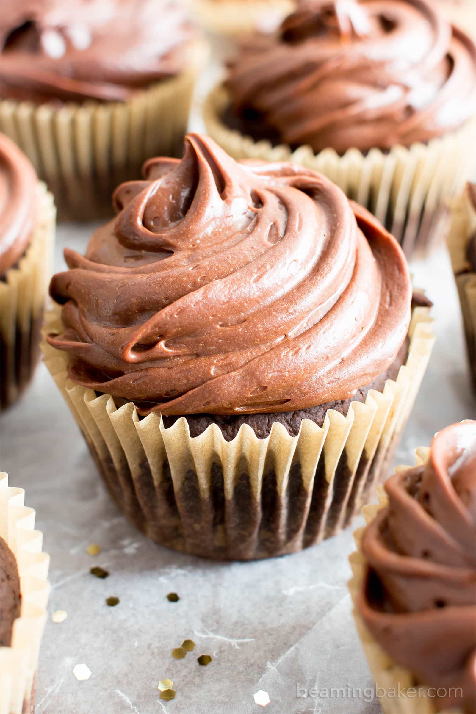 These vegan and gluten-free chocolate cupcakes are so decadent, you'll never know they've vegan!