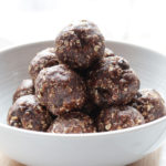 Chocolate Peanut Butter Balls; vegan and gluten free snack balls bursting with unprocessed protein. One bowl, and no bake. Packed with energy boasting hemp seeds, and oats, with a kick of chocolatey cocoa powder and peanut butter. {Vegan, GF, Dairy Free, Refined Sugar Free, Raw}