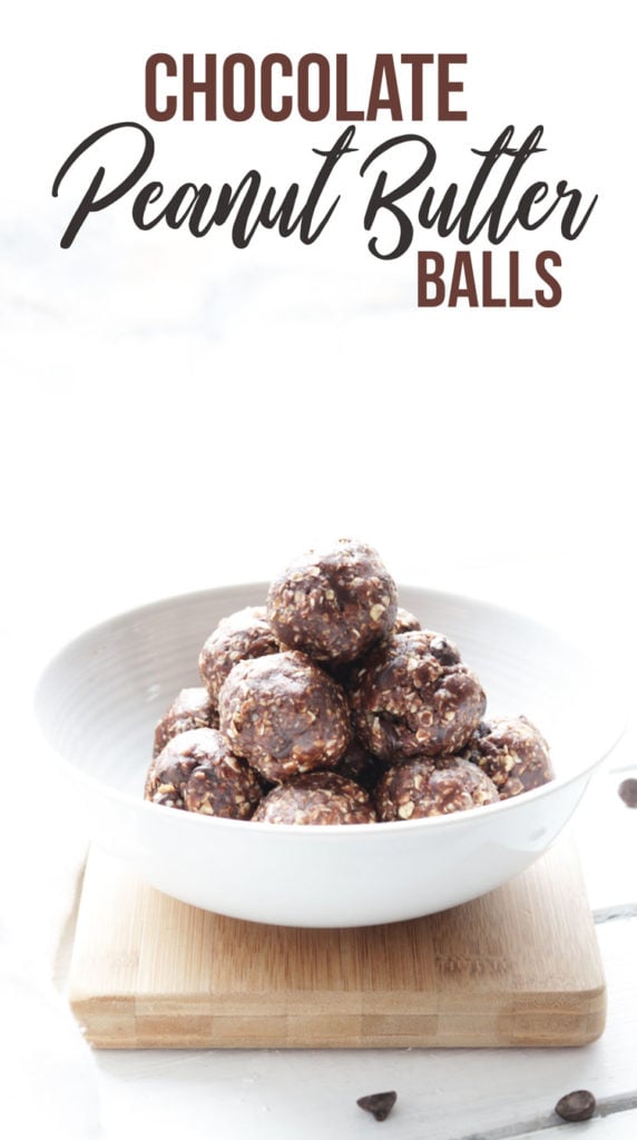 These protein-packed chocolate peanut butter balls are a delicious healthy snack or breakfast