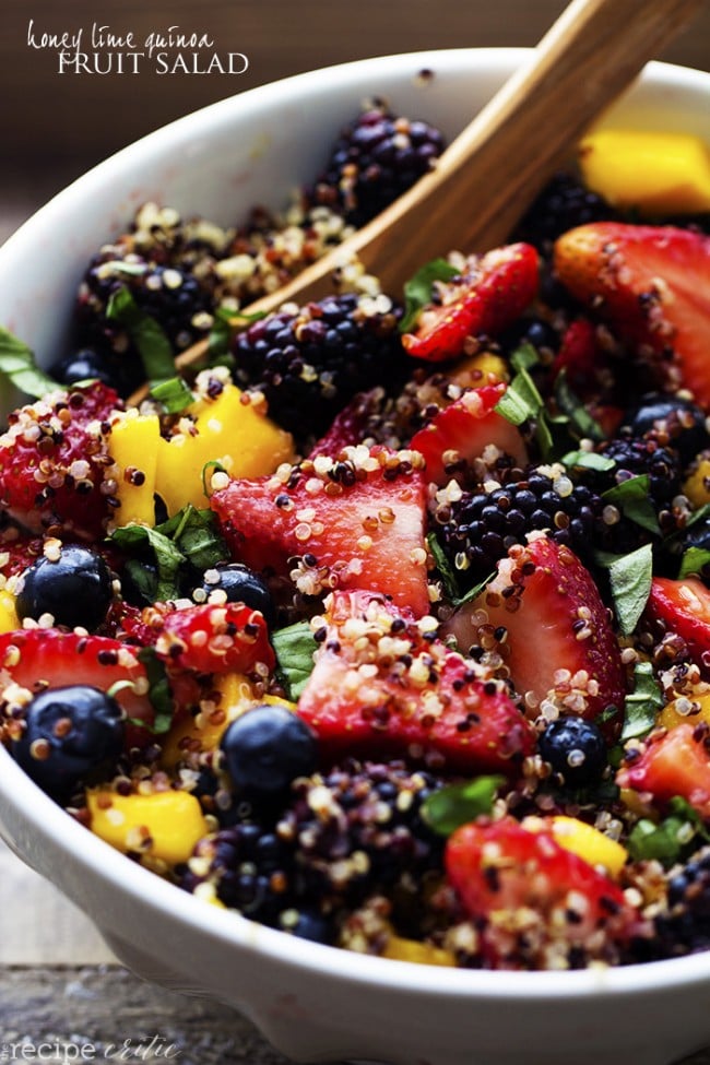 This refreshing and sweet quinoa fruit salad is perfect for breakfast, lunch, or a snack! 