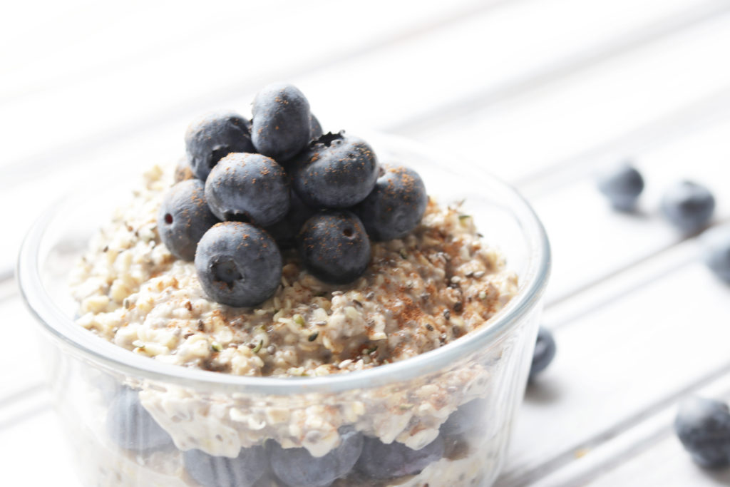 Vanilla blueberry overnight oats are packed with healthy ingredients that give you energy all day