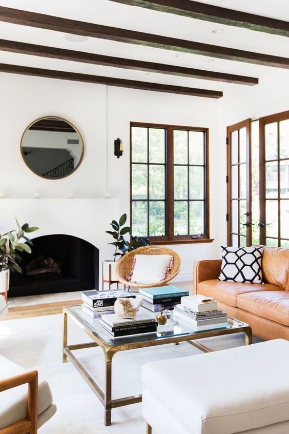 Looking at professionally decorated rooms like this country chic living room is my favorite way of busting through creative blocks in interior design